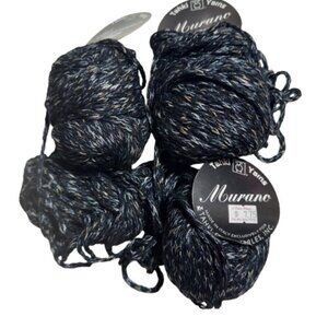 3 Skeins Murano from Tahki Yarns Black Grey #1009